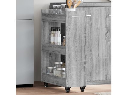 Skříňka na kolečkách šedá sonoma 60x22x79 cm kompozitní dřevo 840420