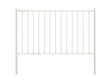 Plotový panel se sloupky, práškově lakovaná ocel, 1,7 x 1,25 m, bílý 145217