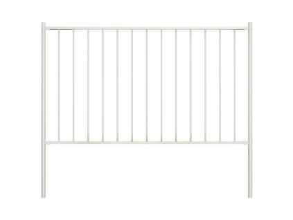 Plotový panel se sloupky, práškově lakovaná ocel, 1,81 x 1,25 m, bílý 145217