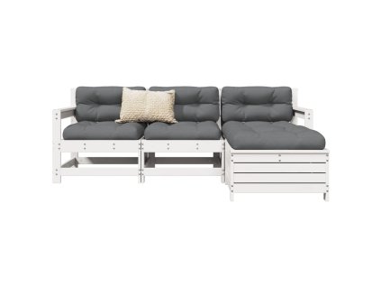 4dílná zahradní sedací souprava bílá masivní borovice 3250801