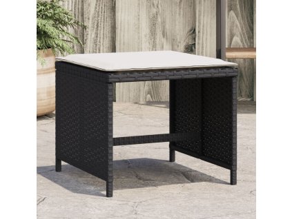 Zahradní stoličky s poduškami 4 ks černé 40x40x35 cm polyratan 4007483