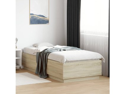 Rám postele s LED osvětlením dub sonoma 90 x 200 cm kompozit 3209634