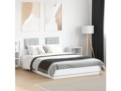 Rám postele s čelem bílý 120 x 200 cm kompozitní dřevo 3209926