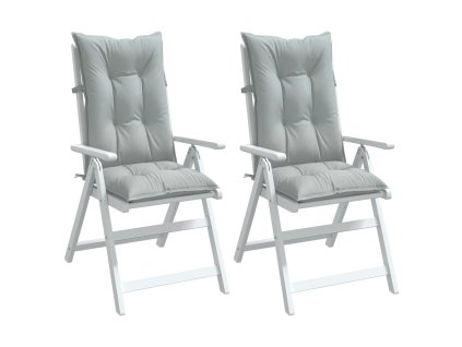 Podušky na židli vysoké opěradlo 2 ks šedá melanž 120x50x7 cm 4002346