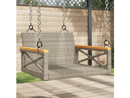 Houpací lavice šedá 63 x 62 x 40 cm polyratan 368171