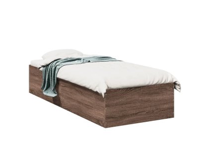 Rám postele hnědý dub 90 x 200 cm kompozitní dřevo 3281062