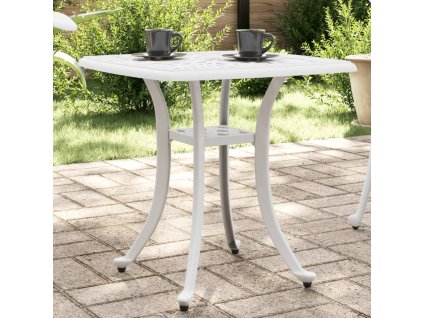 Zahradní stolek bílý 53 x 53 x 53 cm litý hliník 4002821