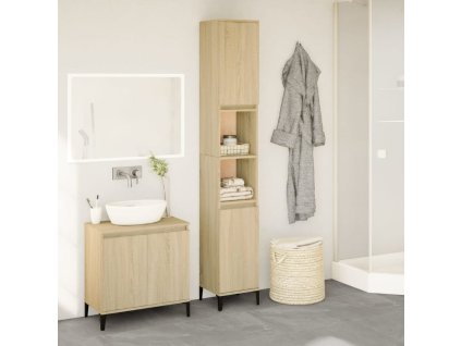 Koupelnová skříňka dub sonoma 30 x 30 x 190 cm kompozitní dřevo 847388
