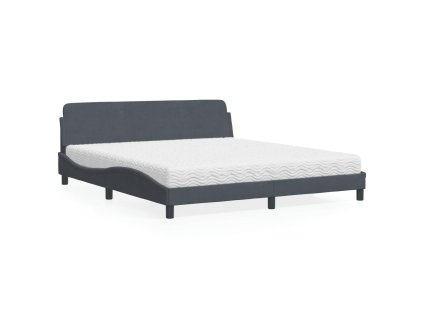 Postel s matrací Dover tmavě šedá 180 x 200 cm samet 3208452