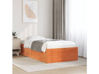 Postel bez matrace voskově hnědá 75 x 190 cm masivní borovice 846848