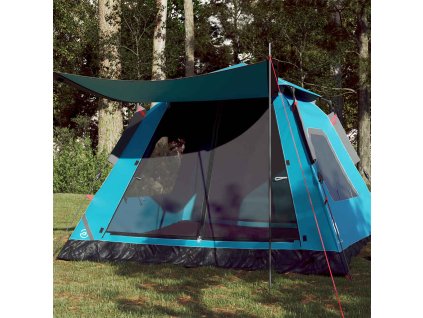 Kempingový stan kupole pro 5 osob modrý rychloupínací 4004147