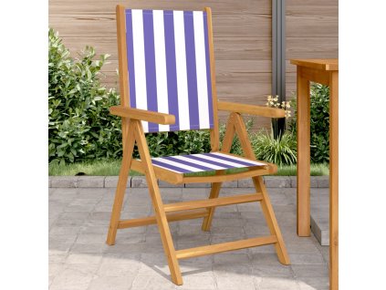 Zahradní židle 2 ks modré a bílé masivní akácie a textil 367662