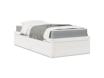 Postel s matrací bílá 90 x 200 cm masivní borovice 3281944