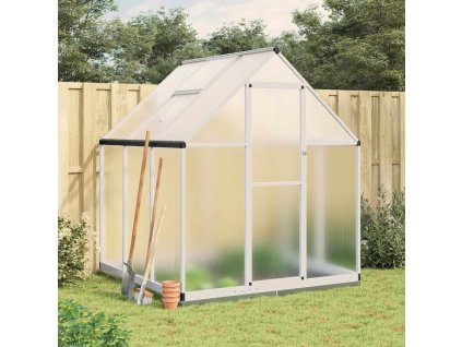 Skleník s podkladovým rámem stříbrný 169 x 169 x 202 cm hliník 4005831