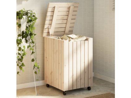 Koš na prádlo na kolečkách RANA 45x45x64 cm masivní borovice 4002333
