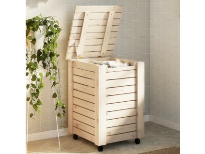 Koš na prádlo na kolečkách RANA 45x45x64 cm masivní borovice 4002325