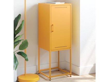 Skříň highboard hořčicově žlutá 36 x 39 x 107 cm ocel 846533