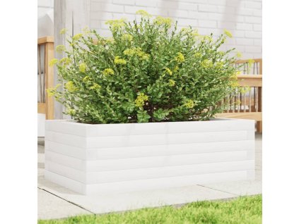Zahradní truhlík bílý 70 x 40 x 23 cm masivní borové dřevo 847219