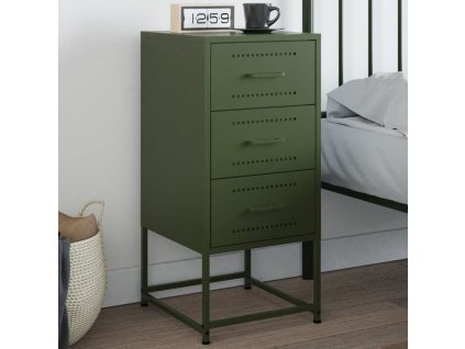 Noční stolek olivově zelený 36 x 39 x 78 cm ocel 846586