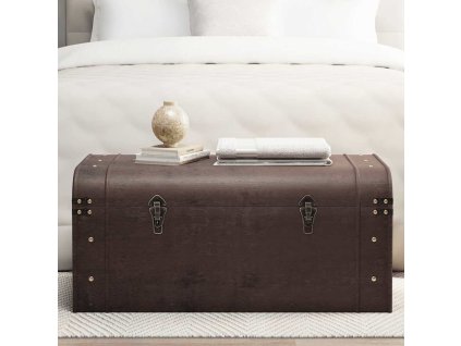 Truhla se západkami tmavě hnědá 90 x 50 x 39,5 cm překližka 4010549