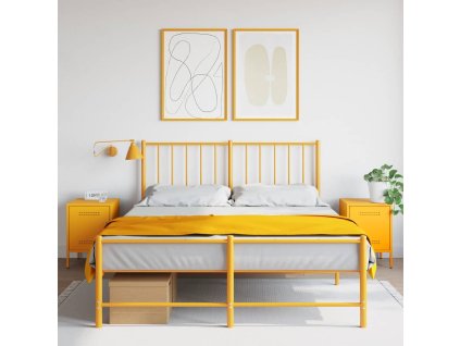 Noční stolky 2 ks hořčicově žluté 36 x 39 x 50,5 cm ocel 842917