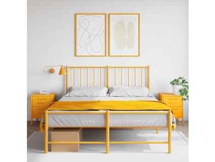 Noční stolky 2 ks hořčicově žluté 36 x 39 x 50,5 cm ocel 842929