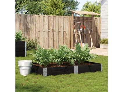 Zahradní truhlík černý 150 x 100 cm masivní borové dřevo 3295412