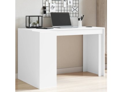 Kancelářský stůl bílý 123,5 x 73,5 x 75 cm kompozitní dřevo 847982