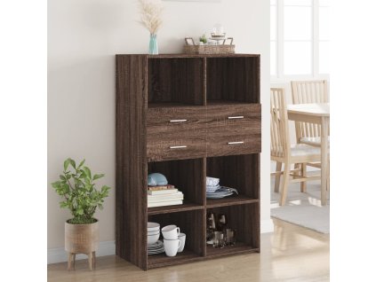 Skříň highboard hnědý dub 80 x 42,5 x 124 cm kompozitní dřevo 3281391