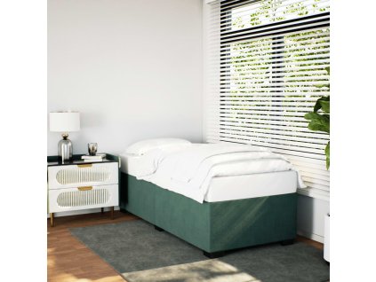 Rám postele bez matrace tmavě zelená 80 x 200 cm samet 3284598
