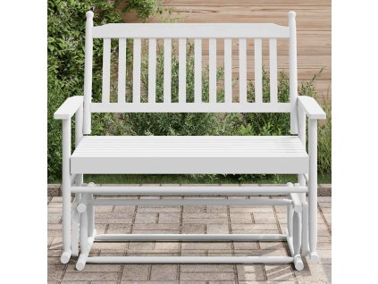 Lavice glider bílá 118 x 70 x 104,5 cm masivní topolové dřevo 4008868