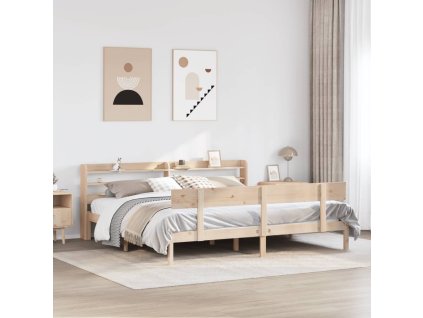 Postel bez matrace 200 x 200 cm masivní borovice 3306627