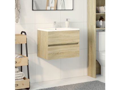 Skříňka pod umyvadlo dub sonoma 60 x 38,5 x 45 cm dřevotříska 849636