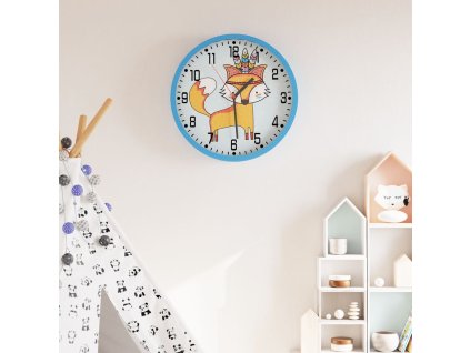 Nástěnné hodiny modré Ø 25,5 cm polystyren a sklo 4008400
