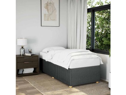Rám postele bez matrace tmavě šedá 80 x 200 cm textil 3284894