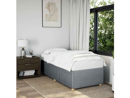 Rám postele bez matrace světle šedý 90 x 200 cm textil 3284907