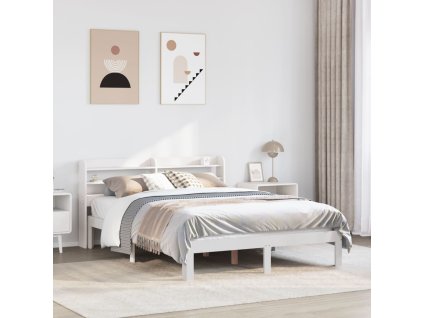 Rám postele s čelem bez matrace bílý 140x190 cm 3306781