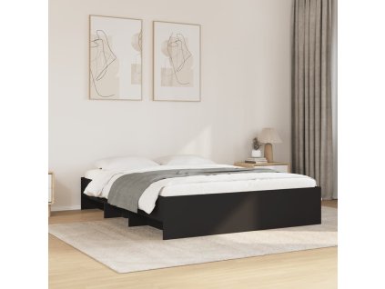 Rám postele černý 150 x 200 cm kompozitní dřevo 3295647