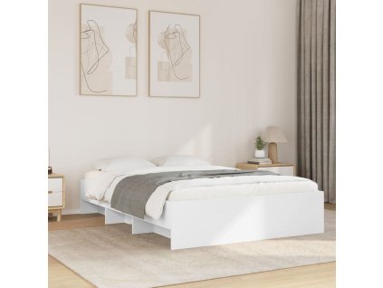Rám postele bílý 140 x 200 cm kompozitní dřevo 3295653