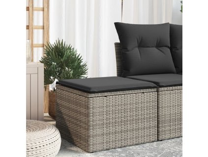 Zahradní stolička s poduškou šedá 55 x 55 x 37 cm polyratan 366117