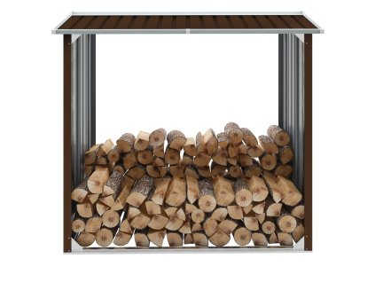 Kůlna na dříví pozinkovaná ocel 172 x 91 x 154 cm hnědá 47081