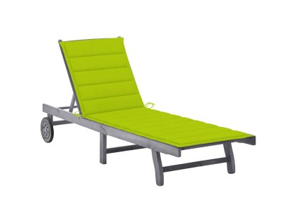 Zahradní lehátko s poduškou šedé masivní akáciové dřevo 3061370