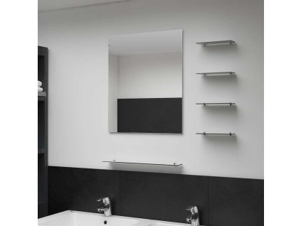 Nástěnné zrcadlo s 5 poličkami stříbrné 50 x 60 cm 249444