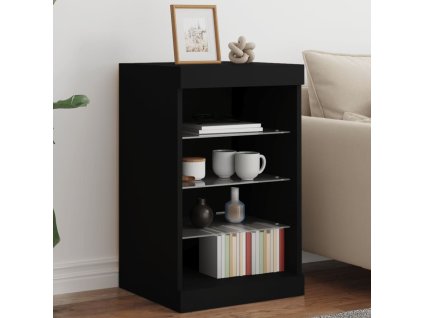 Příborník s LED osvětlením černý 41 x 37 x 67 cm 836722