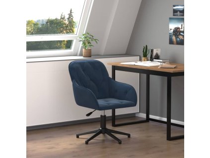 Otočná kancelářská židle modrá samet 344855