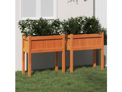 Zahradní truhlíky 2 ks s nohami voskově hnědé masivní borovice 837559
