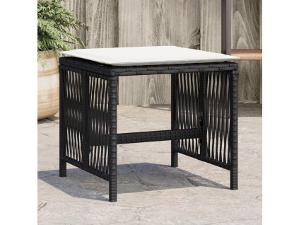 Zahradní stoličky s poduškami 4 ks černé 41x41x36 cm polyratan 365055