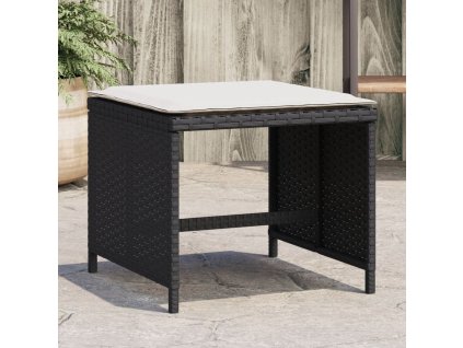 Zahradní stoličky s poduškami 4 ks černé 41x41x36 cm polyratan 365041