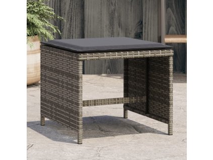 Zahradní stoličky s poduškami 4 ks šedé 41x41x36 cm polyratan 365043