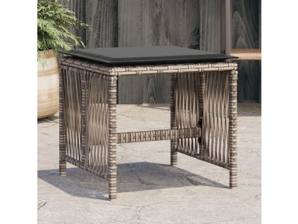 Zahradní stoličky s poduškami 4 ks šedé 41x41x36 cm polyratan 365057